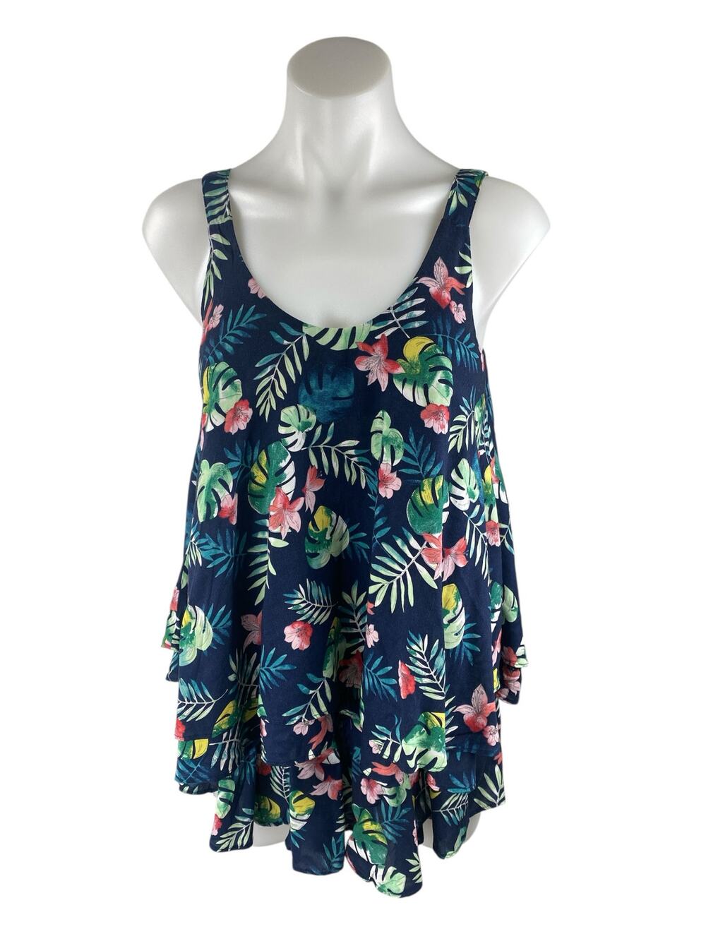 Guess Multicolor Tropical Sleeveless Cami Tank Short Summer Beach Swimwear Set S